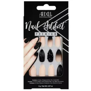 ardell nail addict black stud y pink ombre false nails