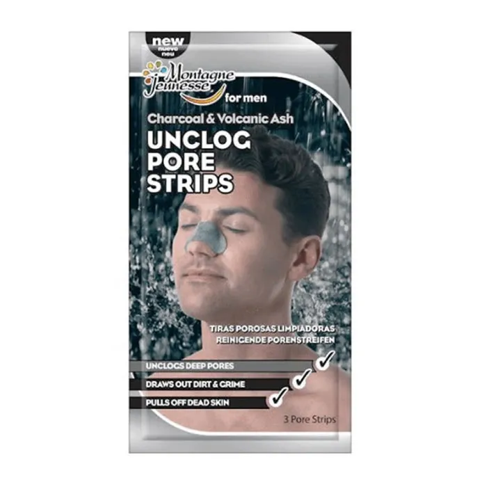 montagne jeunesse charcoal & volcanic ash unclog pore strips 3 units montagne jeunesse charcoal & volcanic ash unclog pore strips 3 units