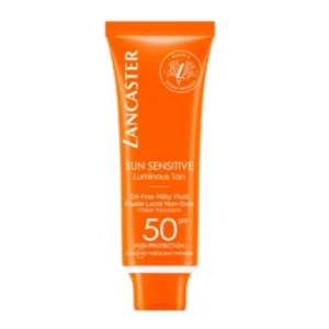 lancaster sun sensitive luminous tan oil free milky fluid spf50 50ml