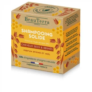 beauterra solide champú de avena y miel 75g