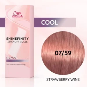 wella shinefinity zero lift glaze tinte 07 59 strawberry wine 60ml 1un
