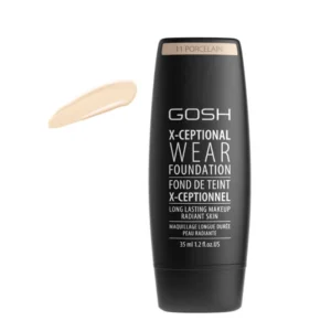 gosh x ceptional wear foundation long lasting makeup 11 porcelain 35ml