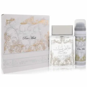 lattafa pure musk eau de parfum spray 100ml + deo roll on 50ml