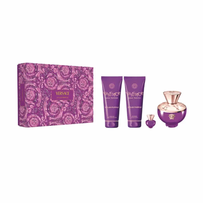 versace dylan purple eau de perfume spray 100ml set 4 pieces versace dylan purple eau de perfume spray 100ml set 4 pieces