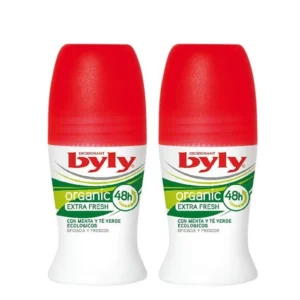 byly organic extra fresh roll on deodorant 2x50ml