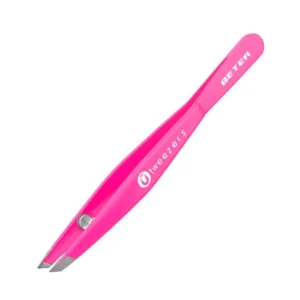 beter tweezers magnetic slanted tip pink